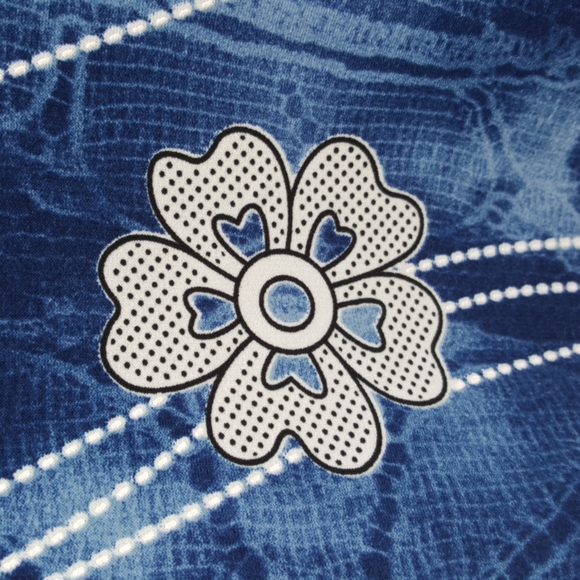 MÓDEL FRANCE Blue & White Stylized Floral Top (2XL) - Picture 6 of 11